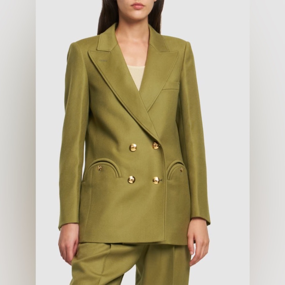 Blazé Milano Exit double-breasted wool blazer in green